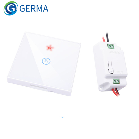 GERMA-Interruptor táctil estándar europeo, panel de cristal blanco, Ac220v, 1 Juego, 1 vía, luz de pared, pantalla táctil ► Foto 1/6