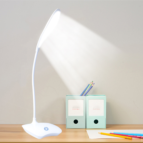 lampara escritorio usb Lámparas de mesa de estudio lámparas de escritorio LED recargables USB 18 LED Flexible Interruptor táctil de pie luz de lectura de estudio lámpara de mesa de escritorio de noche ► Foto 1/6