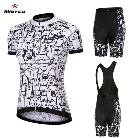 Conjunto de ropa de ciclismo con dibujos animados para mujer, uniformes para bicicleta de montaña, Verano ► Foto 1/6