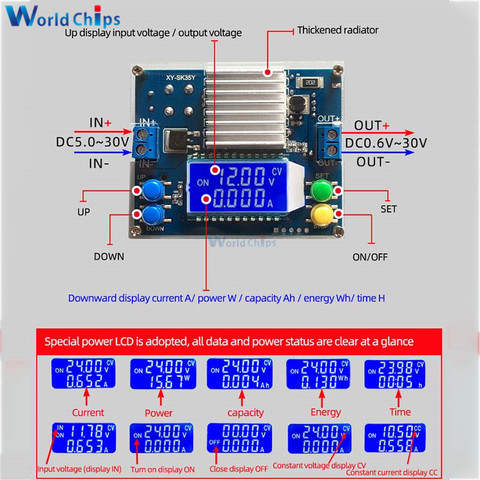 Módulo convertidor de refuerzo/Buck de voltaje automático, CC, CV, 35W, 4A, fuente de alimentación ajustable, OTP, OCP, OPP, para carga Solar, DC-DC ► Foto 1/5