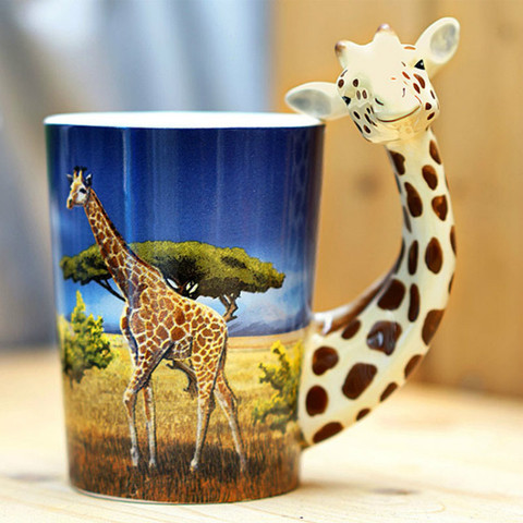 Taza de cerámica creativa de modelado tridimensional de animales taza de café de pájaro carpintero de Panda loro para regalo de cumpleaños mx6221038 ► Foto 1/6