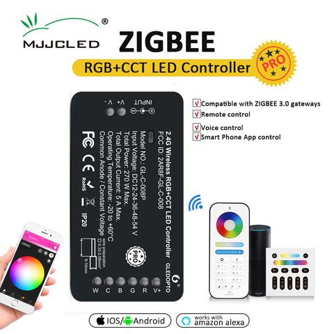 GLEDOPTO ZIGBEE 3,0 RGBWW RGBCCT controlador de tira LED teléfono inteligente profesional APP Control de voz trabajo con Alexa eco Plus SmartThings ► Foto 1/6