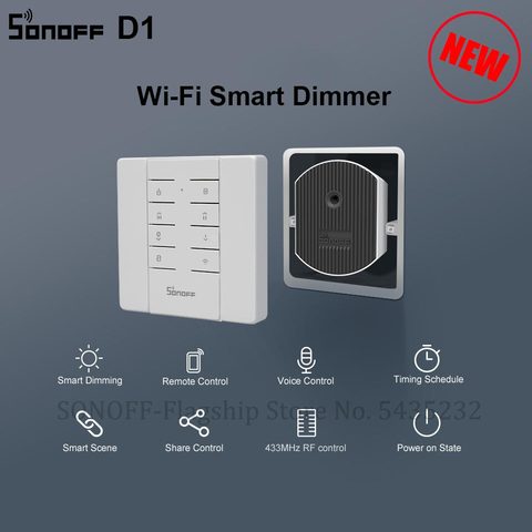 SONOFF-controlador inteligente Itead D1 para hogar, controlador de intensidad inteligente con Wifi, Mini módulo compatible con luz LED regulable, funciona con Sonoff RM433 ► Foto 1/6