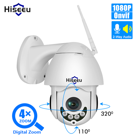 Hiseeu 1080P inalámbrica domo PTZ Cámara cámara IP WiFi al aire libre de dos vías de Audio Video de seguridad CCTV red cámara de vigilancia P2P ► Foto 1/6