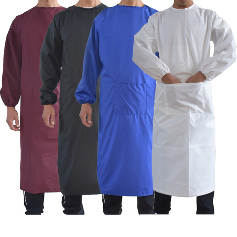 Lab Coats-chaqueta impermeable de manga larga, uniforme exfoliante, antigrasa, 6 colores ► Foto 1/6