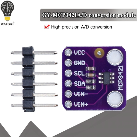 Módulo de evaluación MCP3421 I2C SOT23-6 delta-sigma ADC para PICkit, Módulo analizador de serie GY MCP3421 ► Foto 1/6