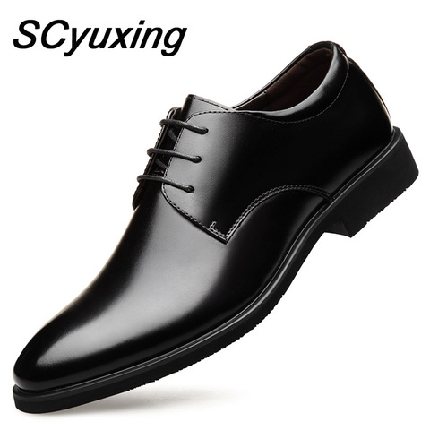 Novedad de 2022, zapatos de cuero vacuno de calidad para hombre, talla Extra, 38-48, zapatos de vestir de cuero suave con abertura para hombre ► Foto 1/6