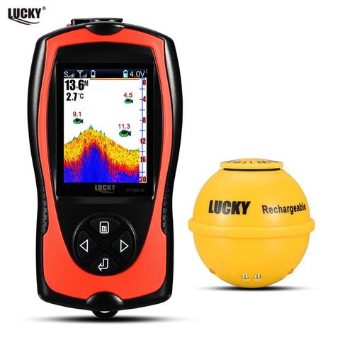 LUCKY FF1108-1CWLA-Sónar remoto inalámbrico recargable para pesca, profundidad de agua de 45M, ecosound, buscador de pesca, lago, mar Fi ► Foto 1/6