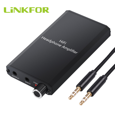 LiNKFOR-AMPLIFICADOR DE AURICULARES HiFi portátil, 1000mAH, con interruptor de ganancia de dos etapas para amplificador de auriculares de 10-150 Ohm ► Foto 1/6