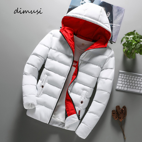 DIMUSI-Chaqueta de invierno para hombre, Parkas cálidas y gruesas de algodón, prendas de vestir informales, rompevientos, abrigos térmicos con capucha ► Foto 1/6