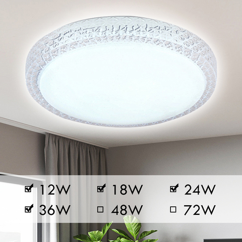 Luz LED de techo de 12W/18W/24W, diseño moderno y simple empotrado, pantalla acrílica con marco para sala de estar, dormitorio ► Foto 1/5