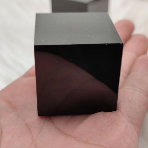 Cubo de cristal de cuarzo obsidiana negra Natural, piedra de cristal, muestra pulida, minerales curativos decoración para el hogar con piedras ► Foto 1/6