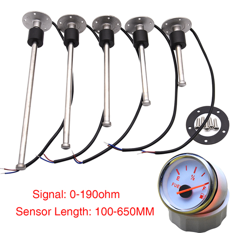 Indicador de nivel de combustible de 52MM, 0-190Ohm, medidor de nivel de tanque de aceite con Sensor de nivel de agua combustible de 100MM, 200MM, 250MM y 400MM ► Foto 1/6