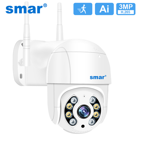 Smar 3MP Cámara cámara IP Wifi PTZ al aire libre 4X Zoom Digital 1080P cámara inalámbrica de infrarrojos de visión nocturna H.265 Ai alerta de detección de seguridad ► Foto 1/6