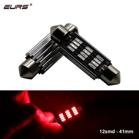 EURS 31MM 36mm 39mm 41mm Domo luz 12SMD 4014 SMD CANBUS Error gratuito bombilla Interior para coche lámpara de placa de matrícula blanco rojo Azul 12V 24V ► Foto 1/6