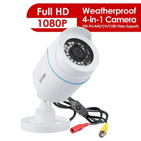 ZOSI-cámara de seguridad para el hogar, dispositivo de vigilancia de vídeo de exterior HD 4 en 1 TVI AHD CVI CVBS, resistente a la intemperie, de día y noche, CCTV tipo bala, 1080P ► Foto 1/6