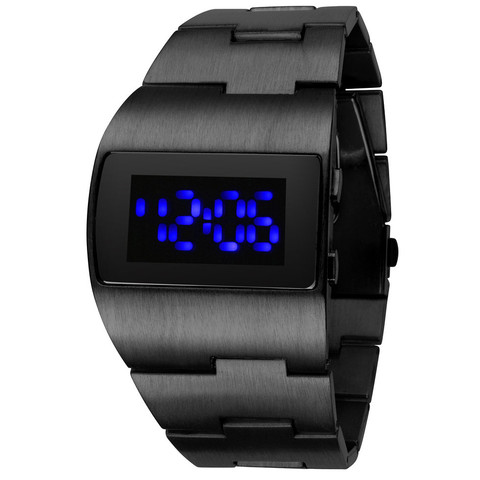 Reloj Digital Led de acero inoxidable para hombre, reloj electrónico Lcd, deportivo ► Foto 1/6