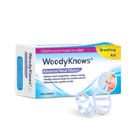 WoodyKnows-dilatadores nasales antirronquidos, reducción de ronquidos, alivio de la congestión Nasal para una mejor respiración, dormir y ronquidos ► Foto 1/6