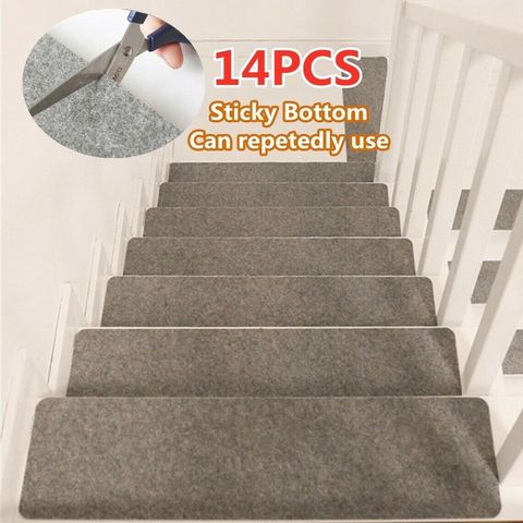 14 unids/set escalones rectángulo antideslizantes alfombras alfombra auto-adhesivo cubierta paso escalera repetidamente de seguridad almohadillas Mat ► Foto 1/6