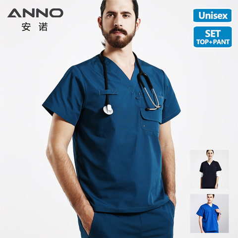 ANNO-Conjunto de matorrales con múltiples bolsillos, Uniforme de Trabajo, Hospital, forma clásica, Foctor, mujer, enfermería, ropa Dental ► Foto 1/6