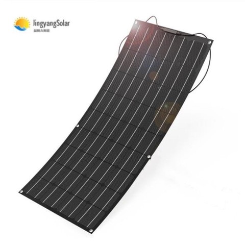 Panel solar 100w 200w 18v 24v panel solar flexible de ETFE material ETFE flexible panel solar para 12V 12v cargador de batería ► Foto 1/4