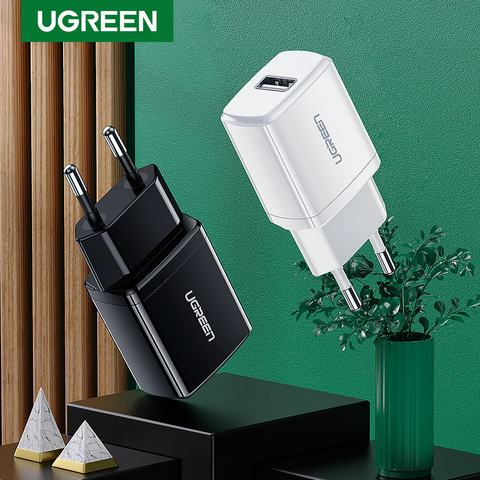 UGREEN-cargador USB 5V2.1A, Mini adaptador de pared para la UE, cargador de teléfono para iPhone 8 11 X, cargador de teléfono móvil para auriculares ► Foto 1/6