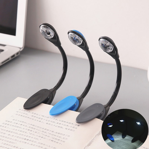 1 unidad Mini portátil conveniente Led libro luz viaje dormitorio Clip-On Flexible LED brillante Lámpara de lectura para regalos de navidad ► Foto 1/6