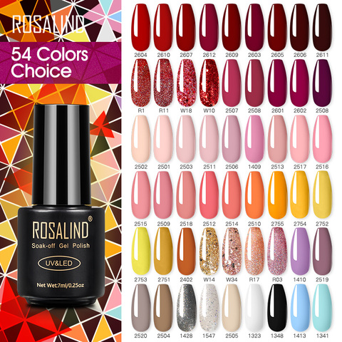 ROSALIND uña barniz de uñas híbrido rojo serie decoración de uñas Vernis Semi permanente capa superior para Base UV LED suave Gel de esmalte de uñas ► Foto 1/6