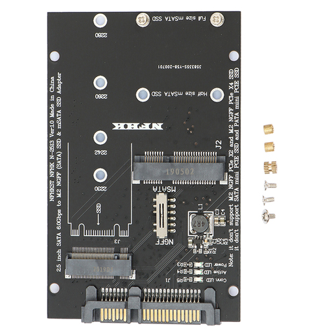 Adaptador 2 en 1 M.2 NGFF MSATA SSD a SATA 3,0, tarjeta convertidora para pc y portátil, 1 unidad ► Foto 1/6