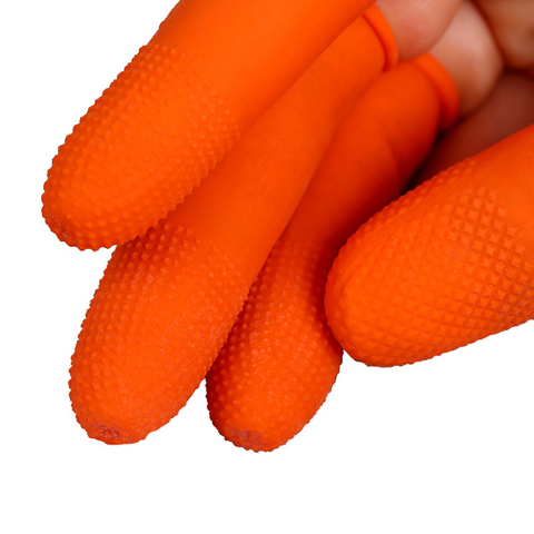 100 Uds desechables de látex de caucho dedo cunas Anti-estática Protector para puntas del dedo guantes para la cocina antideslizante guantes con dedos luminosos ► Foto 1/6