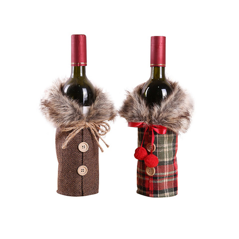 2022 bolsas de botella de vino de Navidad cubierta decoraciones de fiesta de Navidad para regalo de Casa copas de champán decoración de mesa de fiesta de navidad ► Foto 1/6