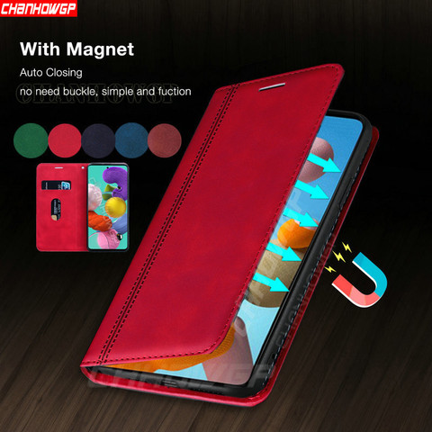 Para Samsung Galaxy A51 caso mate cuero cartera Flip Teléfono para Samsung A51 A71 51 71 A515 A715 imán fuerte cubierta de libro ► Foto 1/6