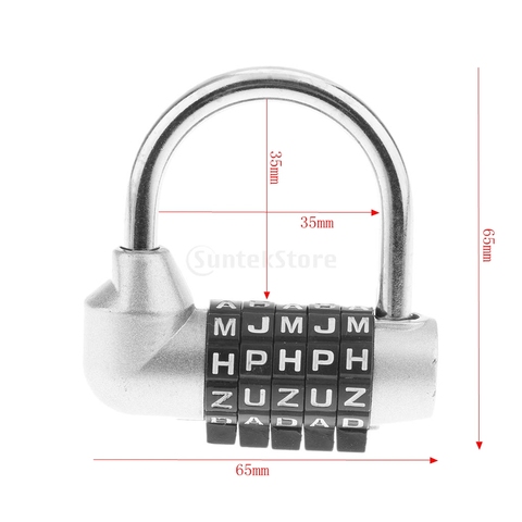 Candado de combinación de 5 letras de aleación de Zinc, cerradura con código contraseña para viajes ► Foto 1/6