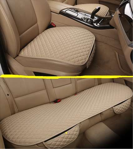 Fundas de cojín de lino para asiento de coche, Protector delantero y trasero para 5 asientos, accesorios de coche ► Foto 1/6