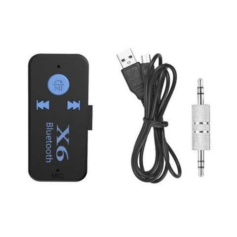 3 en 1 Bluetooth inalámbrico 4,2 adaptador X6 receptor USB con Bluetooth 3,5mm Jack de Audio TF mp3 lector de tarjeta MIC soporte de llamada del coche ► Foto 1/6