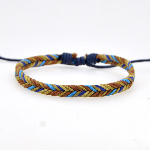 Pulseras brasileñas de trenza de algodón hechas a mano, brazaletes étnicos multicolores de la amistad para mujeres y hombres ► Foto 1/5