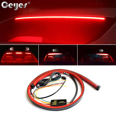 Ceyes 100 cm estilo de coche luces de parada traseras altas adicionales con señal de giro Luz de carrera Unverisal Auto freno Flexible LED tiras ► Foto 1/6