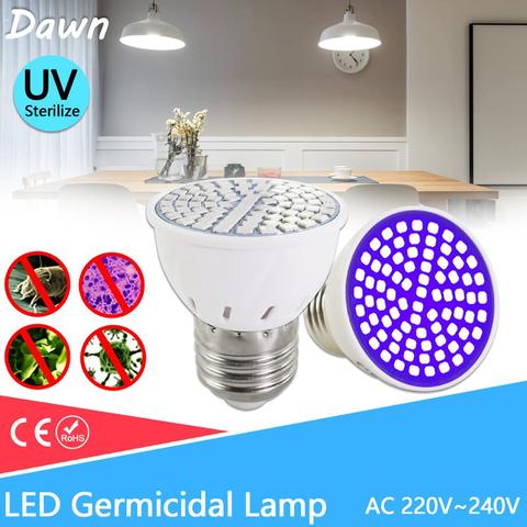 Luz ultravioleta UVC germicida, bombilla Led de desinfección, CA de 220V, E27, MR16, lámparas, esterilizador UV, punto de ozono, mata bacterias de ácaros ► Foto 1/6