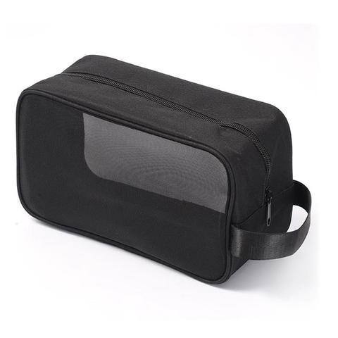 Coofit 1pc negro de malla bolsa de gran capacidad de tela de malla de cosméticos bolsa de viaje organizador de maquillaje bolsa de viaje al aire libre ► Foto 1/3