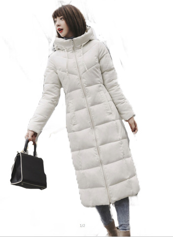 S-6XL Otoño Invierno Mujer Plus tamaño de algodón de moda chaqueta con capucha larga Parkas chaquetas de mujer de invierno ropa de abrigo ► Foto 1/6