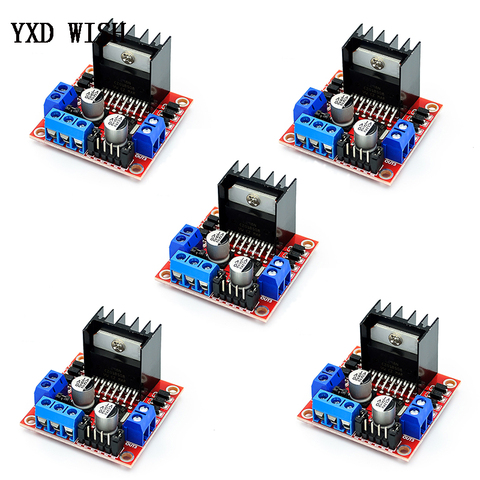 5 uds L298N Motor Placa de controlador L298 DC puente H doble Robot Control de Motor paso a paso conduce módulo Arduino coche inteligente ► Foto 1/3