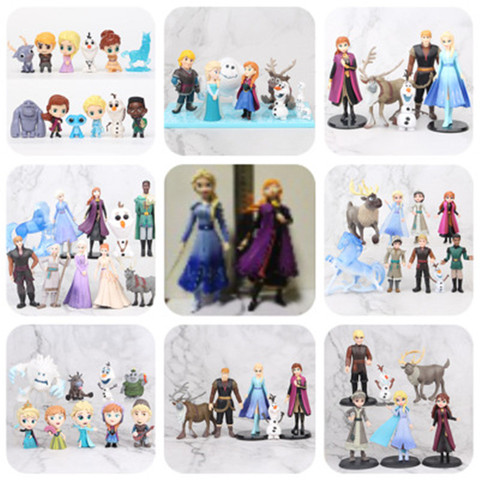 Caliente Disney 2 nieve reina Elsa Anna PVC figura de acción de Olaf Kristoff Sven Anime figuras de juguete de regalo de los niños ► Foto 1/6