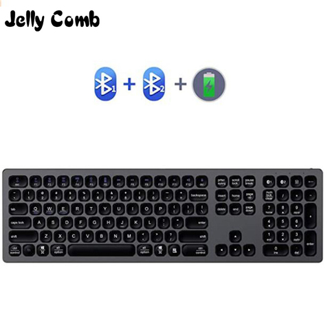 Teclado Bluetooth de aleación de aluminio Comb Jelly para ipad, Macbook, air Phone, teclado inalámbrico multidispositivo de doble canal recargable ► Foto 1/6
