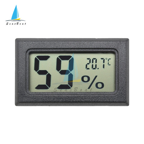 Minitermómetro Digital LCD, higrómetro, Sensor de temperatura y humedad, medidor de humedad para habitación interior, negro/blanco ► Foto 1/6