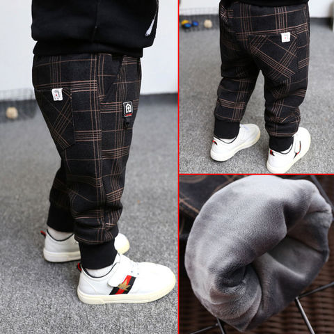 Pantalones de terciopelo para bebés, ropa informal gruesa y cálida para niños, pantalones deportivos de invierno ► Foto 1/5