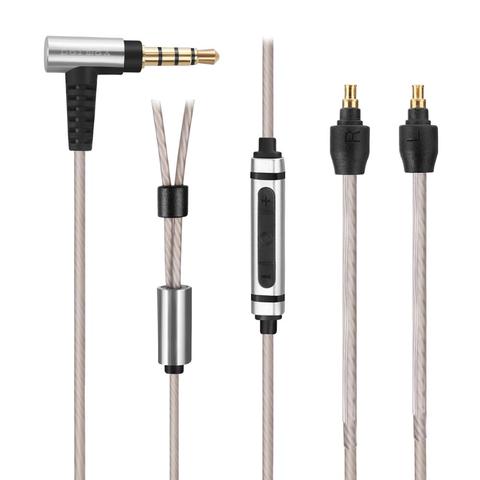 ¡Nuevo! Cable de Audio Chapado en plata con micrófono remoto para auriculares Sennheiser IE 40 PRO IE40PRO ► Foto 1/3