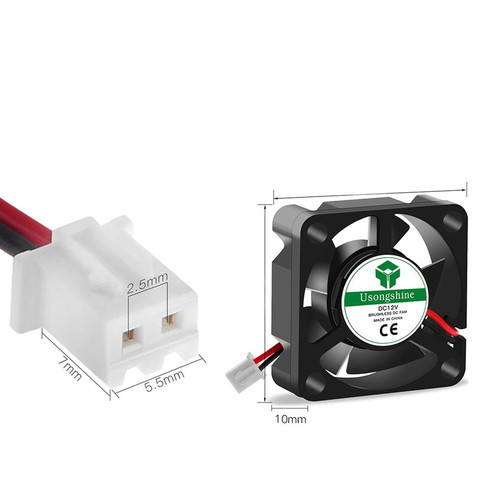 DC 5V 12V 24V 3010 de 4010 ventiladores de refrigeración sin escobillas Mini ventilador * 30*30/40*40*10mm Cable 2Pin radiador negro para 3D piezas de la impresora Reprap ► Foto 1/6