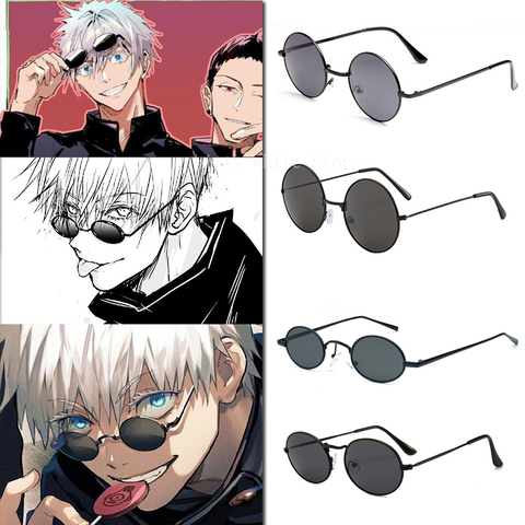 Gafas de Cosplay de Gojo Satoru, accesorios para disfraz de Anime, Jujutsu Kaisen, color negro ► Foto 1/3