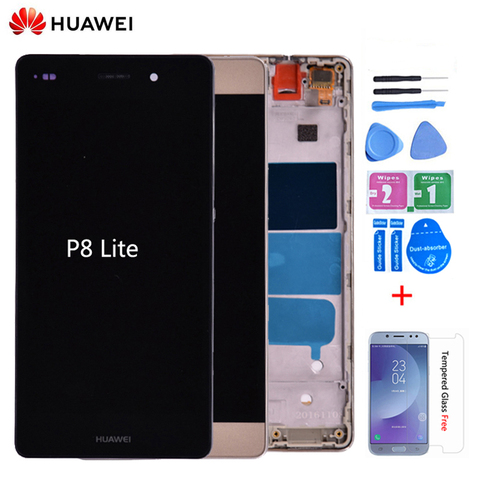 Pantalla LCD Original para Huawei P8 Lite ALE-L04, montaje de digitalizador con pantalla táctil con Marco, ALE-L21, Envío Gratis ► Foto 1/6