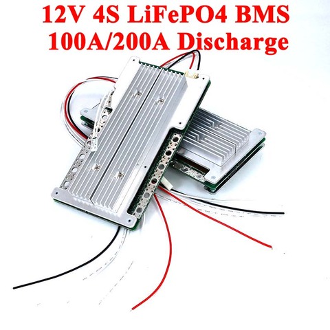 LiFePO4-batería de litio de alta corriente para sistema solar, 12V, 4S, BMS, 100A, 200A, 60A, 3,2 V, con Balance ► Foto 1/6